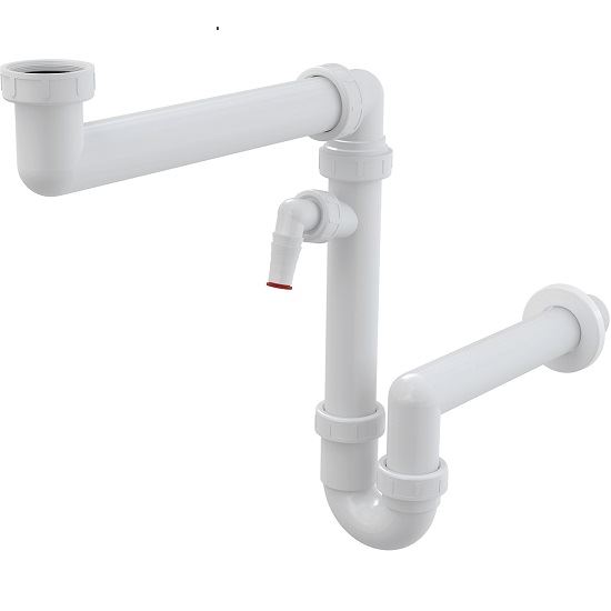 Dřezový sifon A872P bez výpusti G 6/4", odpad 40 mm, s přípojkou, Alcadrain A872P