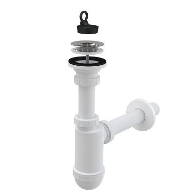 Umyvadlový sifon A411 s výpustí 63 mm, odpad 32 mm, Alcadrain A411