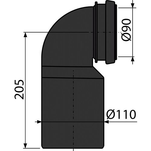 Koleno odpadu komplet 90/110, Alcadrain M906