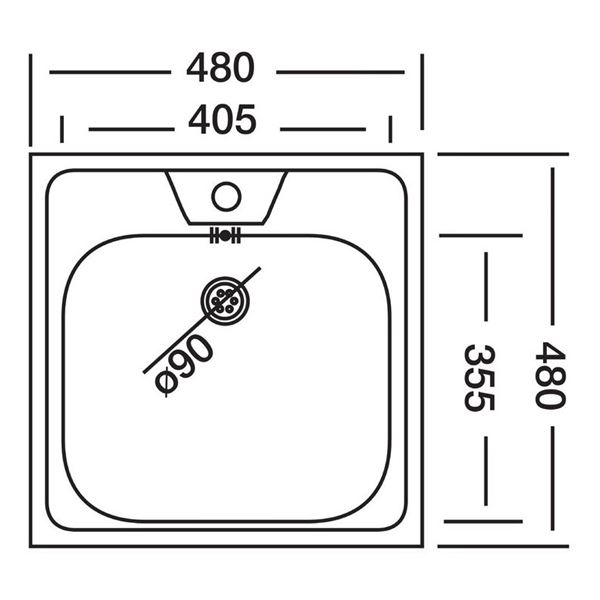 Kuchyňský nerezový dřez Alveus Allux 70 Natur 480 x 480 mm