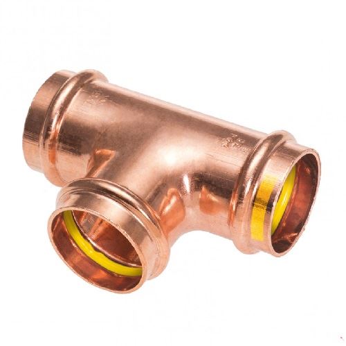 Lisovací t-kus redukovaný CU 5130 d 22 × 15 × 22, pro plyn