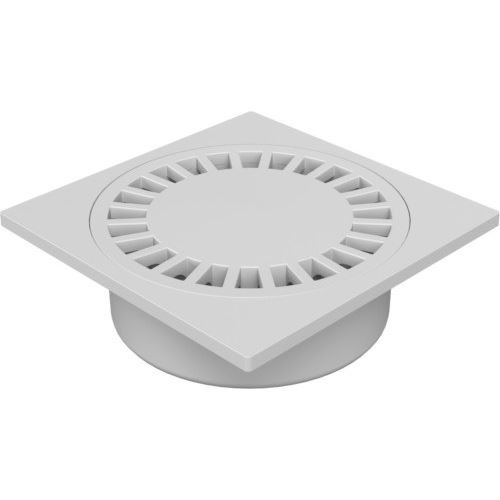Podlahová vpusť 300 x 300 mm, mřížka bílá, spodní odtok d 110 mm, Chuděj 220 P, PV 300 110 P
