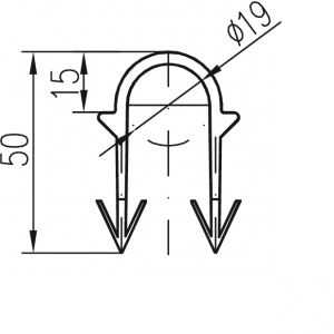 Přichytka fixační 50 mm, PPA, Chuděj A 303