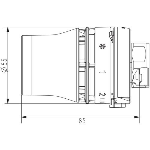 Termostatická hlavice Redia RTD 3350, Danfoss 015G3350