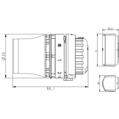 Termostatická hlavice Redia RA 3382, Danfoss 015G3382