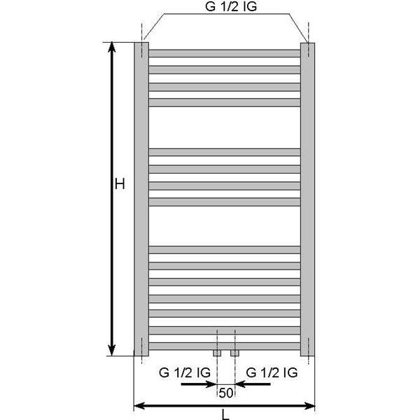 Trubkový radiátor FORMAT Basic M 1222 x 600 mm