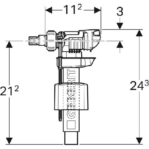 Napouštěcí ventil boční typ 383 3/8", Geberit 240.705.00.1