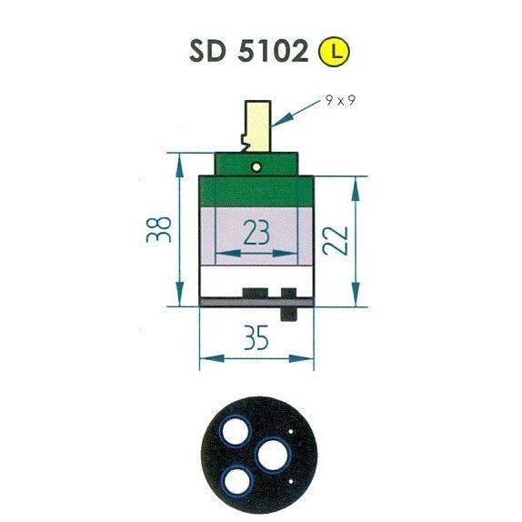 Směšovací kartuše nízká Geos, vnitřní  mechanisus SD 5102