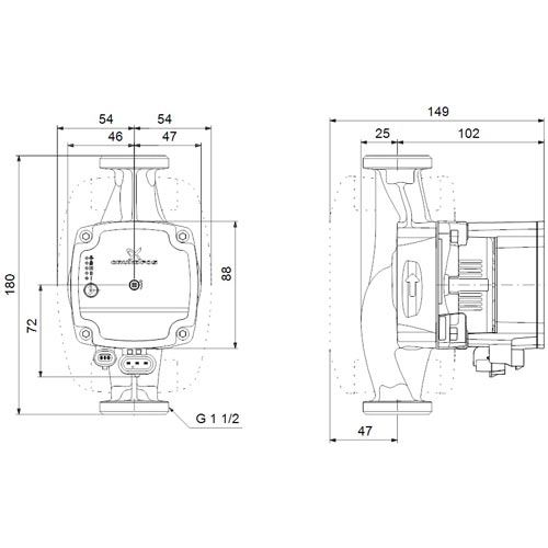 Oběhové čerpadlo ALPHA1 L 25-60/180, Grundfos 99160584