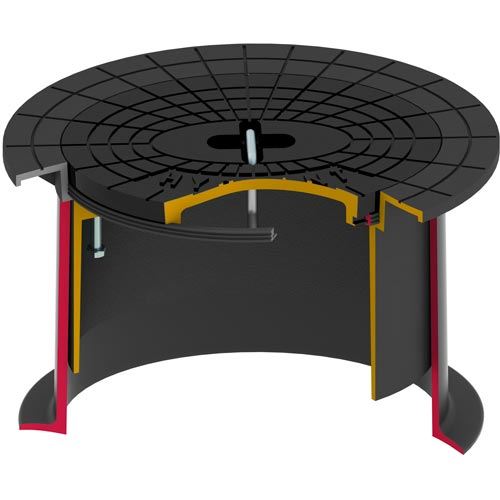 Poklop hydrantový KOMPAKTUS, HYDRANT, víko černé, třmen, HECKL