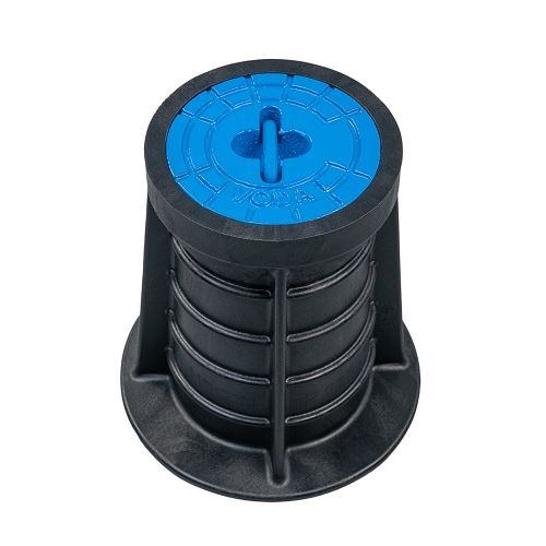 Poklop ventilový PLASTUS ČSN, VODA, modrý, třmen, HECKL
