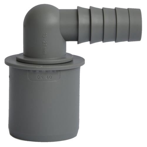 Koncovka HT pro připojení hadice 19 - 21 mm, 40 mm, rohová, PP, vnitřní kanalizace