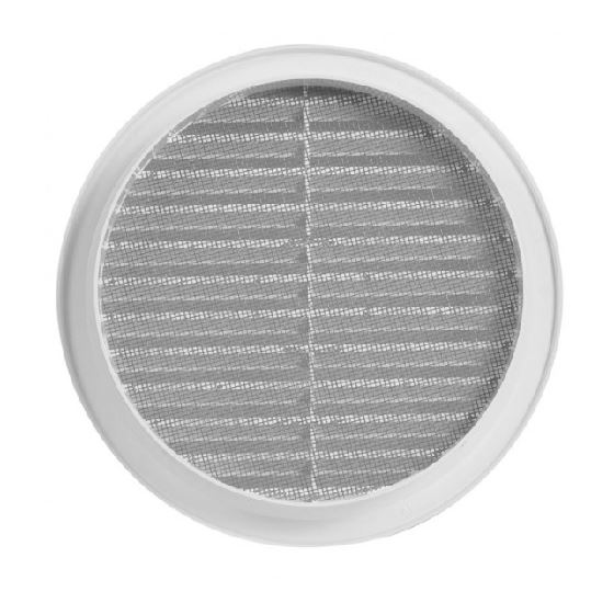 Větrací mřížka kruhová, d 125 mm, se síťovinou, bílá, HACO 0405