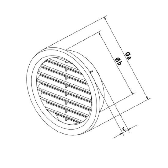 Větrací mřížka kruhová, d 125 mm, se síťovinou, bílá, HACO 0405