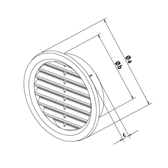 Větrací mřížka kruhová d 140 mm, se síťovinou, hnědá, HACO 0404