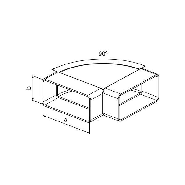 Koleno vodorovné HACO, CKH 2×110×55 ploché