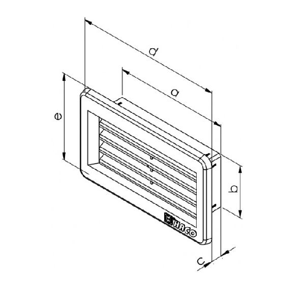 Větrací mřížka 110 × 55 mm, bílá, HACO 0658