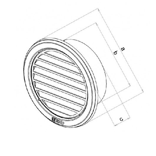 Větrací mřížka nerezová, d 125 mm, se síťovinou, HACO 0705