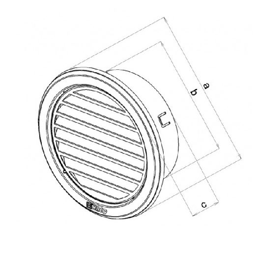 Větrací mřížka nerezová, d 150 mm, se síťovinou, HACO 0706