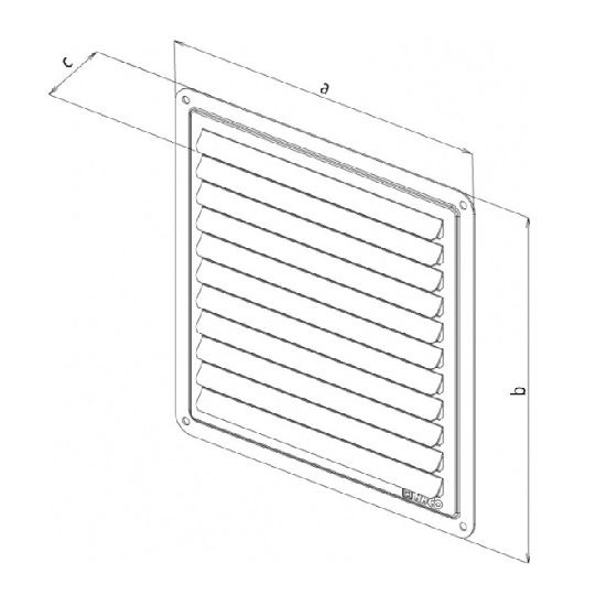 Větrací mřížka nerezová krytka, 100 x 100 mm, HACO 0709