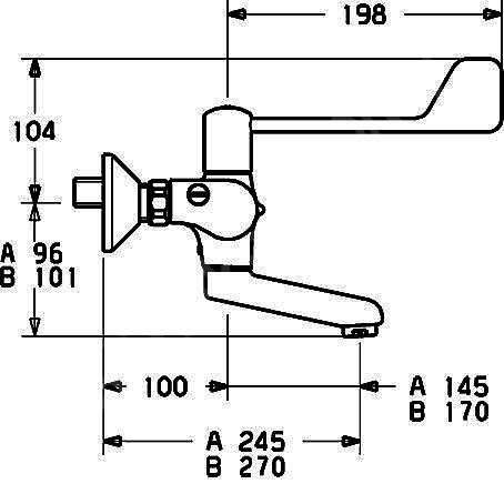 Umyvadlová baterie Tempra 150 mm, chrom, nástěnná, Hansa 08382202