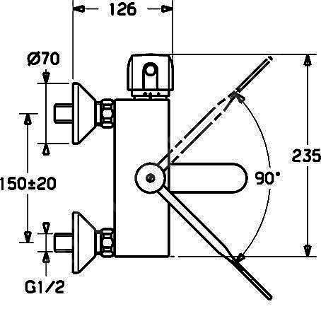 Umyvadlová baterie Tempra 150 mm, chrom, nástěnná, Hansa 08382202