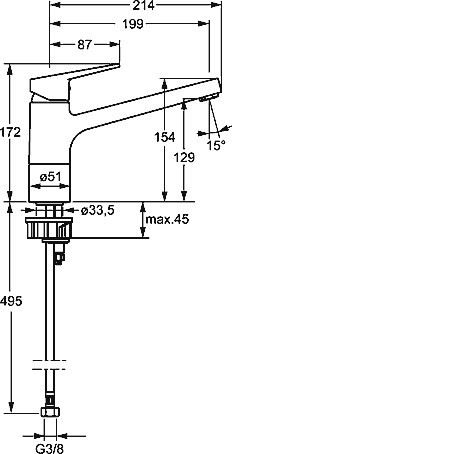 Dřezová baterie HANSATWIST, chrom, stojánková, Hansa 09142285