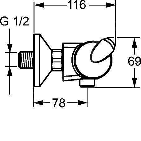 Sprchová baterie Fit 150 mm, chrom, nástěnná, termostatická, bez příslušenství, Hansa 65140101