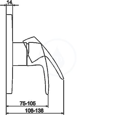 Sprchová baterie Pinto, chrom, podomítková, bez příslušenství, Hansa 85279183
