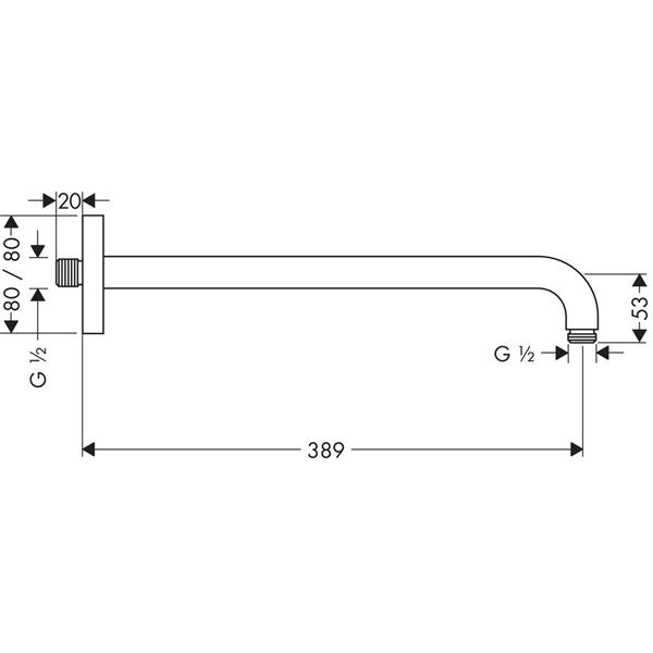 Sprchové rameno 389 mm
