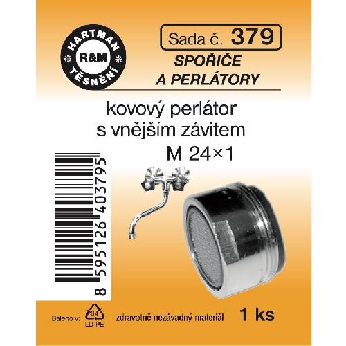 Perlátor vnější závit, M 24 x 1, chrom, 1 ks č. 379, HARTMAN