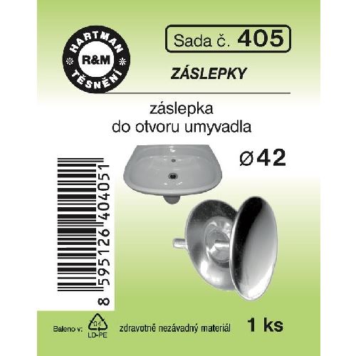 Sada těsnění, záslepka do otvoru umyvadla, průměr 42, 1 ks č. 405, HARTMAN