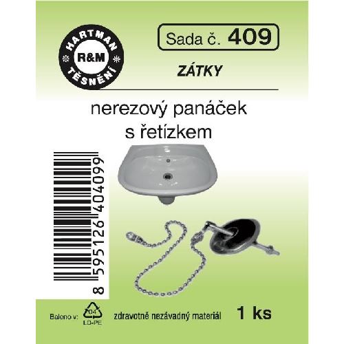 Sada těsnění, zátka s řetízkem, 1 ks č. 409, HARTMAN