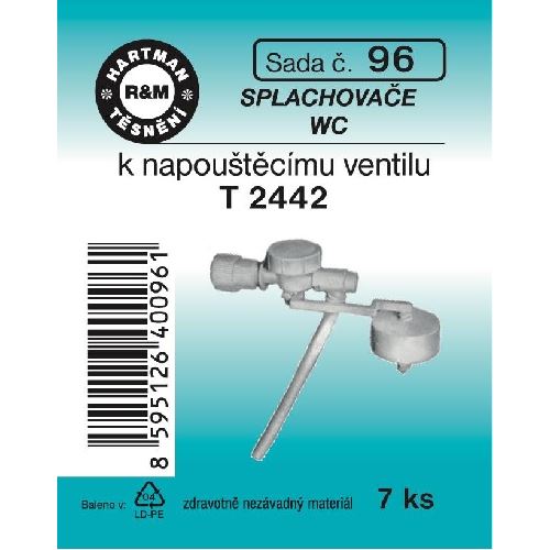 Sada těsnění k napouštěcímu ventilu, T 2442, 7 ks, č. 96, HARTMAN
