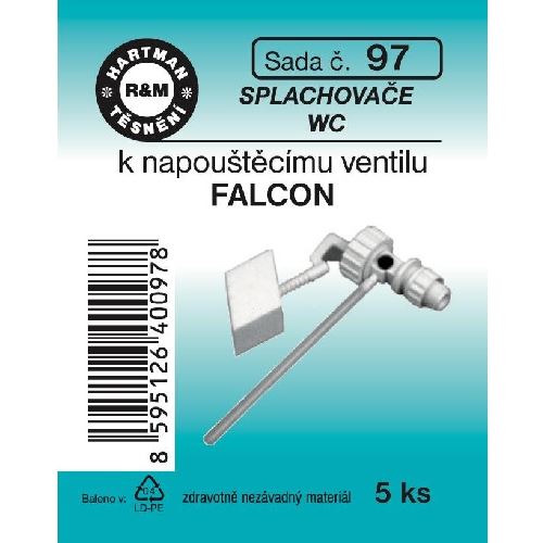 Sada těsnění, k napouštěcímu ventilu, FALCON, 5 ks, č. 97, HARTMAN