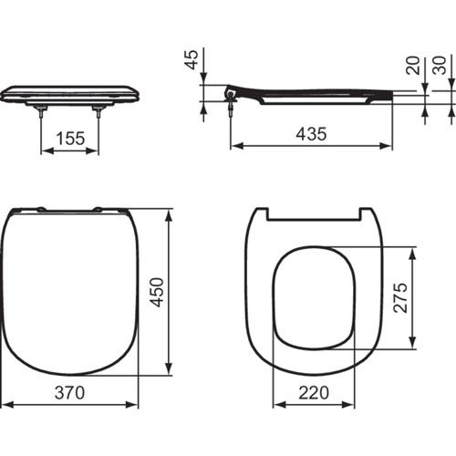 WC sedátko s poklopem Tesi, Soft-Close, bílé, Ideal Standard T352701