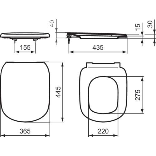 WC sedátko s poklopem Tesi, Soft-Close, bílé, Ideal Standard T352901