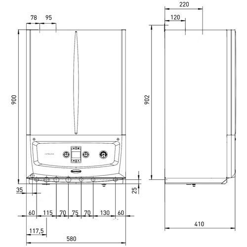 Kotel Victrix Zeus 25 kW, se zásobníkem 45 l, nástěnný, kondenzační plynový, Immergas 3.028381
