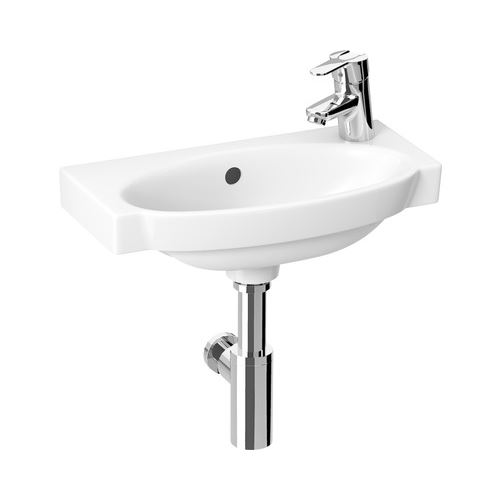 Umývátko Tigo 45x23,5 cm, s otvorem vpravo, bílé, na stěnu, s přepadem, JIKA H8152120001061