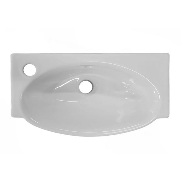Umývátko Tigo 45x23,5 cm, s otvorem vpravo, bílé, na stěnu, s přepadem, JIKA H8152120001061