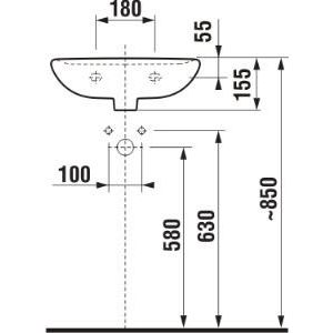 Umyvátko Lyra Plus 45x37 cm, bez otvoru, bílé, na stěnu, s přepadem, JIKA, H8153820001091