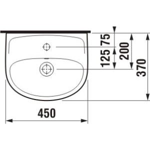 Umyvátko Lyra Plus 45x37 cm, bez otvoru, bílé, na stěnu, s přepadem, JIKA, H8153820001091
