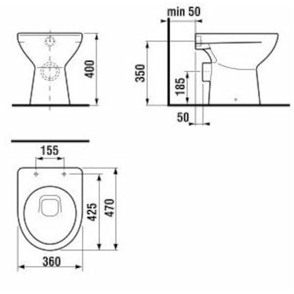 Klozet stojící LYRA PLUS - odpad svislý, JIKA H8213870000001