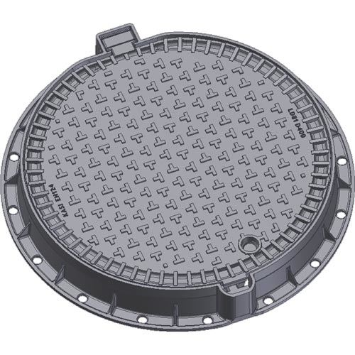 Šachtový poklop Europa 8 D400 bez odvětrání, litinový rám, DN 600, KASI KDL81B