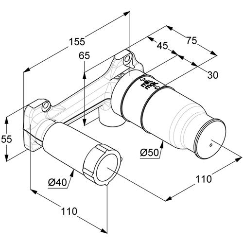 Podomítkové těleso KLUDI pro dvouotvorovou baterii