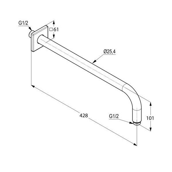 Sprchové rameno 428 mm