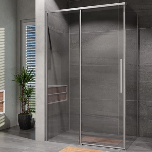 Sprchový kout Alvaro 140 x 80 cm, sklo čiré, profil aluchrom, obdélník, Lansanit SZD14/SPZD80