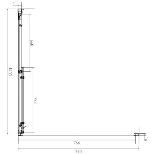 Sprchový kout Alvaro 140 x 80 cm, sklo čiré, profil aluchrom, obdélník, Lansanit SZD14/SPZD80