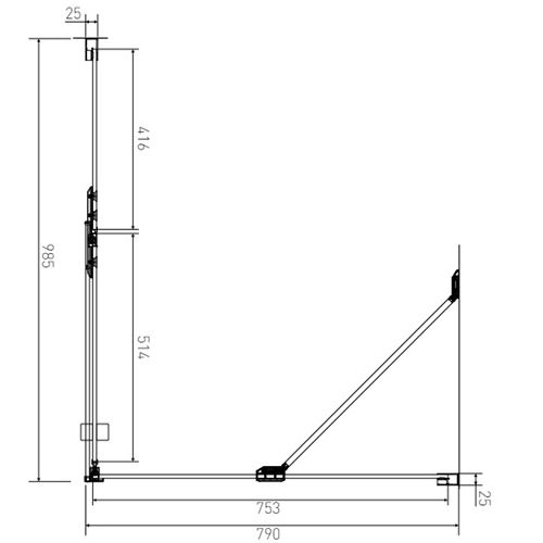 Sprchový kout Brix 100 x 80 cm, sklo čiré, profil aluchrom, obdélník, levé provedení, Lansanit H2Y-10L/SPHY80