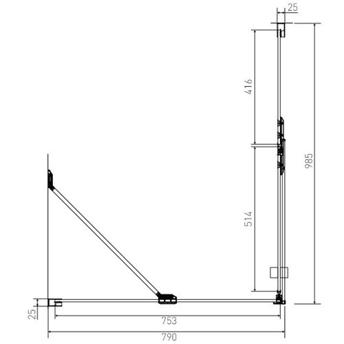 Sprchový kout Brix 100 x 80 cm, sklo čiré, profil aluchrom, obdélník, pravé provedení, Lansanit H2Y-10R/SPHY80
